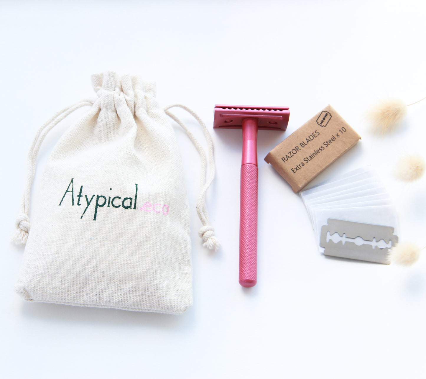 Eco-Friendly Shaving Razor + 10 razor blades + travel bag